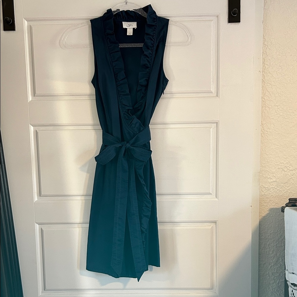 Cute! Navy Ruffle Midi Dress